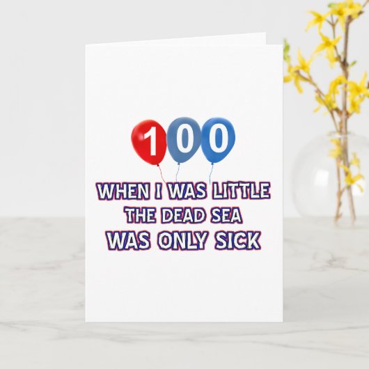 100歳の死んだ海の誕生日デザイン カード (黄色い花)