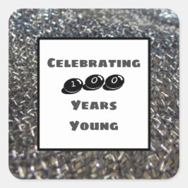 100歳の若さのお祝い 誕生日 エレガント スクエアシール