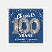 100歳の誕生日おめでとうナプキン スタンダードカクテルナプキン (正面)