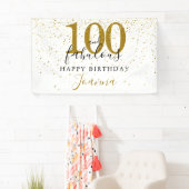 100歳の誕生日おめでとう エレガントゴールドとブラック 横断幕 (インサイチュ)