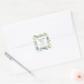 100歳の誕生日おめでとう ブルーハイドレンジア スクエアシール (封筒)