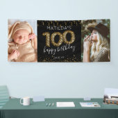 100歳の誕生日お祝いフォトバナー 横断幕 (トレードショー)