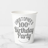 100歳の誕生日お祝い紙コップ 紙コップ (裏面)