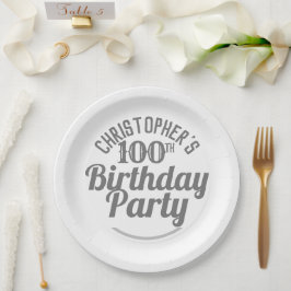 100歳の誕生日お祝い紙皿 ペーパープレート