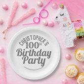 100歳の誕生日お祝い紙皿 ペーパープレート (パーティー)
