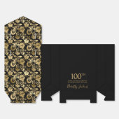 100歳の誕生日お祝い金色の花のギフトボックス フェイバーボックス (見開き)