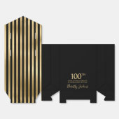 100歳の誕生日お祝い金色ストライプの感謝状 フェイバーボックス (見開き)
