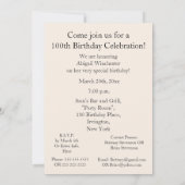 100歳の誕生日お祝い！ - ピンクとイエローの花束 招待状 (裏面)