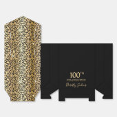 100歳の誕生日お祝い 金のヒョウ柄 ありがとうギフト フェイバーボックス (見開き)