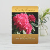 100歳の誕生日お祝い Rhododendron 招待状 (スタンド正面)