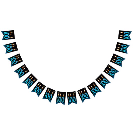 100歳の誕生日のろうそく（目玉つき） バンティングフラッグ (全)