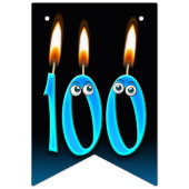 100歳の誕生日のろうそく（目玉つき） バンティングフラッグ (第1の旗)