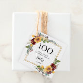 100歳の誕生日ひまわりサンクスギフト フェイバータグ (インサイチュ)