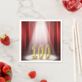 100歳の誕生日をスポットライトでステージ スタンダードカクテルナプキン (インサイチュ)