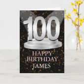 100歳の誕生日を特別な名札で輝かせる カード (黄色い花)