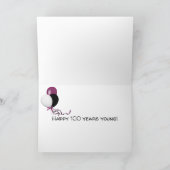 100歳の誕生日を迎える白熱［赤熱］光を放つ長大照明 カード (内部)