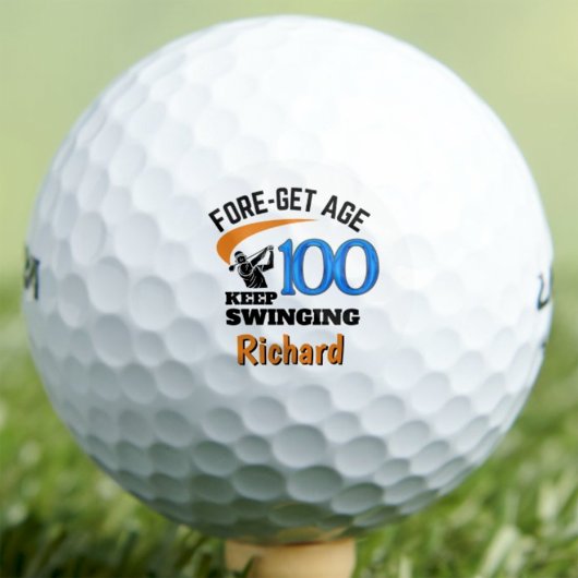 100歳の誕生日ゴルフボール 100歳の面白いギフト 青 ゴルフボール