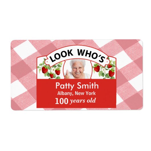 100歳の誕生日ステッカー ラベル - カスタマイズ簡単 (正面)