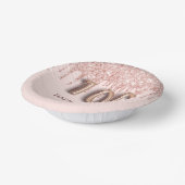 100歳の誕生日バラ金ゴールドグリッターはピンク色に乾く ペーパーボウル (傾斜あり)