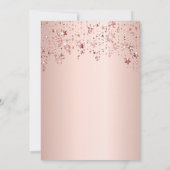 100歳の誕生日バラ金ゴールドピンク星バルーンスクリプト 招待状 (裏面)