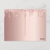 100歳の誕生日バラ金ゴールドピンク ポストカード (裏面)