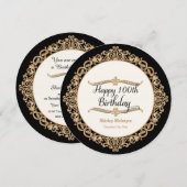 100歳の誕生日パーティーおめでとう！ご招待状です 招待状 (正面/裏面)