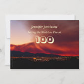 100歳の誕生日パーティー招待状ワールド・オン・ファイア 招待状 (正面)