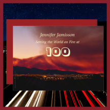 100歳の誕生日パーティー招待状ワールド・オン・ファイア