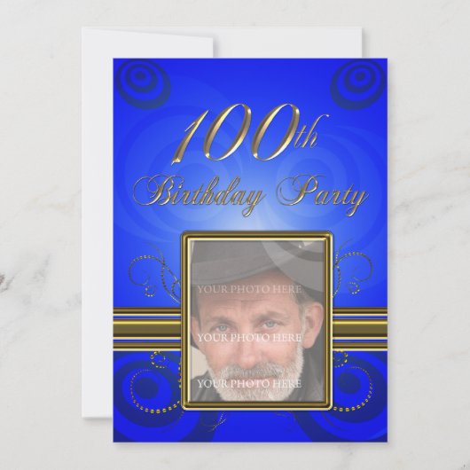 100歳の誕生日パーティー招待状 招待状 (正面)