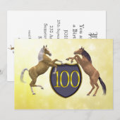 100歳の誕生日パーティー飼育馬 招待状 (正面/裏面)
