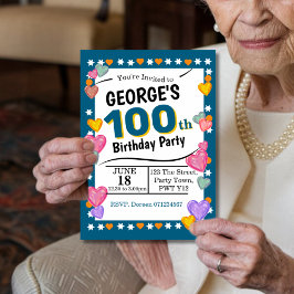 100歳の誕生日パーティー100歳お祝い 招待状