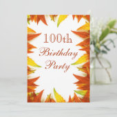 100歳の誕生日パーティー 紅葉 招待状 (スタンド正面)