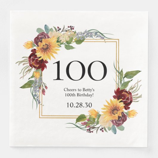 100歳の誕生日ヒマワリ (正面)