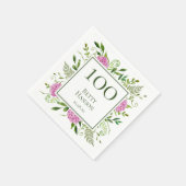 100歳の誕生日ピンクの紫陽花 スタンダードカクテルナプキン (角)