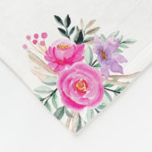 100歳の誕生日ピンクフローラフリースブランケット フリースブランケット (角)