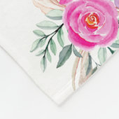 100歳の誕生日ピンクフローラフリースブランケット フリースブランケット (角)