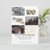 100歳の誕生日フォトコラージュ 招待状 (スタンド正面)