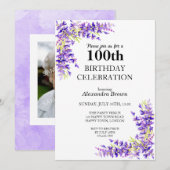 100歳の誕生日フジの写真パーティー 招待状 (正面/裏面)
