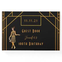 100歳の誕生日ブラック金ゴールド1920のアートデコ