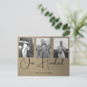 100歳の誕生日写真招待状 ポストカード (スタンド正面)