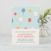 100歳の誕生日招待状バルーンモダン 招待状 (スタンド正面)