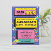 100歳の誕生日招待状90年代のパーティーヒップホップ 招待状 (スタンド正面)