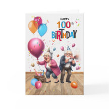 100歳の誕生日 おもしろい男女 バルーン