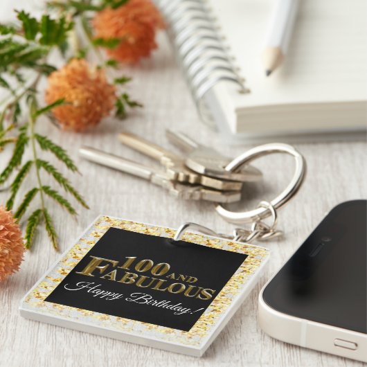 100歳の誕生日 キーホルダー (正面右)
