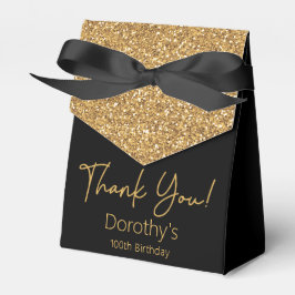 100歳の誕生日 ゴールドラメ ありがとう フェイバーボックス