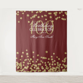 100歳の誕生日 ゴールド バーガンディ コンフェッティ 背景 タペストリー