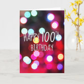 100歳の誕生日 ネオンパーティライト カード (黄色い花)