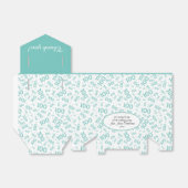 100歳の誕生日　ランダムナンバーパターン　ターコイズ/ホワイト フェイバーボックス (折り畳みなし)