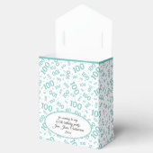 100歳の誕生日　ランダムナンバーパターン　ターコイズ/ホワイト フェイバーボックス (オープン)