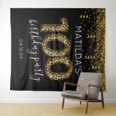 100歳の誕生日 レオパード柄 フォトブース背景 タペストリー (インサイチュ(横))